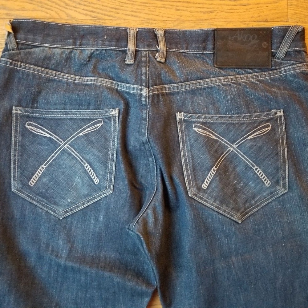 AKOO Men's Jeans Dark Denim Wash 36 x 33
